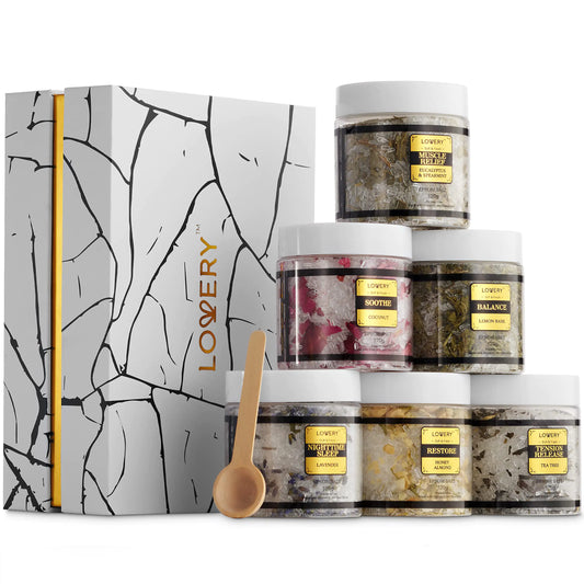 Epsom Bath Salts Gift Set Relaxing Spa Salt with Essential Oils - Lavender Eucalyptus Spearmint Lemon Basil Coconut Tea Tree Honey Almond Self Care Elephant Gifts for Women Who Have Everything